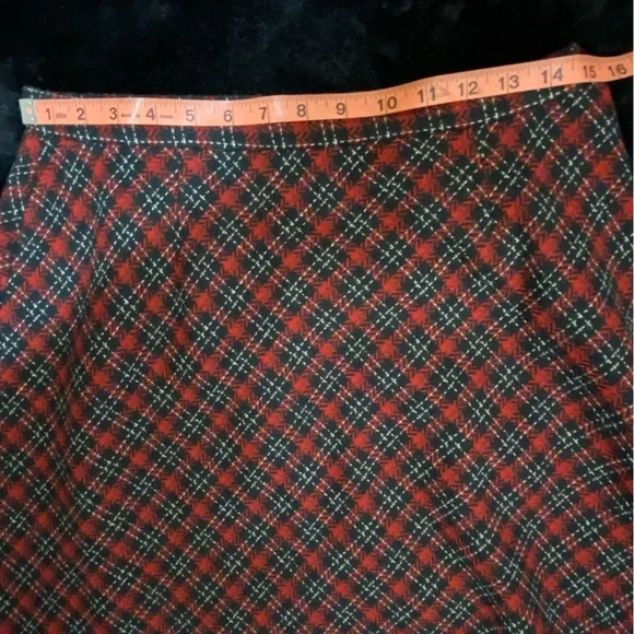 Cato Tartan Plaid A line Skirt, Red, Black, White, Size 10 - Picture 6 of 7